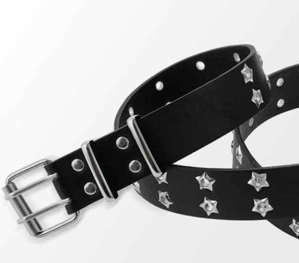 Fé-stil Retro Läderbälte Y2K Dam Stjärnformad Punk Gotisk Stil Nitat Spänne Bältesaccessoarer Fé-stil 110cm