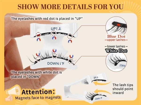 Magnetic False Eyelashes, Reusable, Natural Style, Includes Applicators, No Glue Required, Easy Magnetic False Eyelashes.