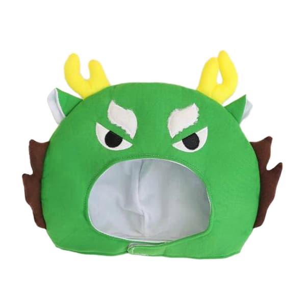 Drage Tegneserie Plysjhatt Lue Drage Hodeplagg Kostyme Dekor Dyrehatt-lingling} Green