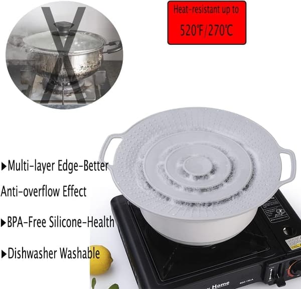 Silicone Pot Lid - Universal 15-25cm Splash Guard, Thickened FDA Approved Splash Guard, Suitable for Cooking.