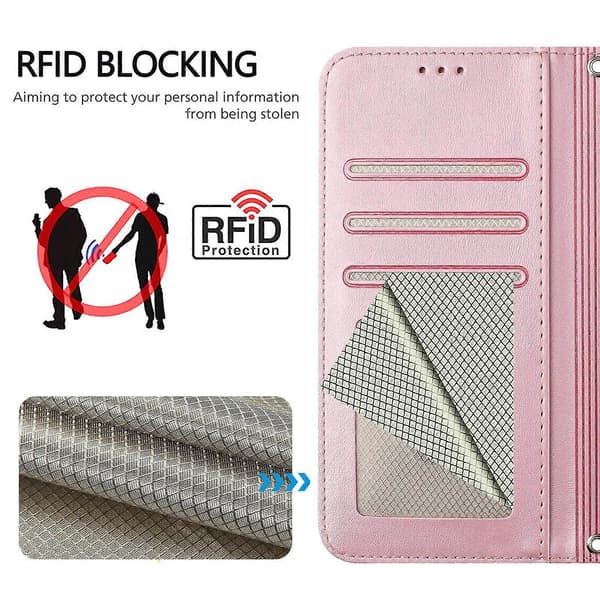 Panda RFID PU Telefoncover Kompatibelt med Doogee Note 59 / Note 59 Pro-lingling} Pink