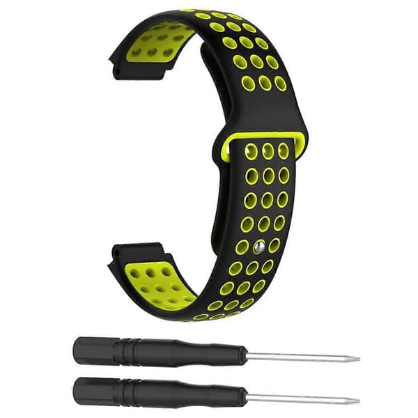 Silikonerem i dobbelt farve til Garmin Forerunner 220-lingling} Black Yellow