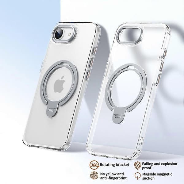 For iPhone 16e Deksel Kompatibelt med MagSafe Støtte Matte Bakside - Grå-lingling} Multicolor Transparent