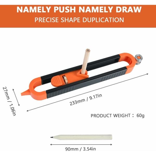 Lockable Contour Gauge, Contour Tool, Measuring Ruler for Woodworking, Irregular Contour Duplicator, Measuring Tool, Carpenter Gift (Includes 3 Pens).