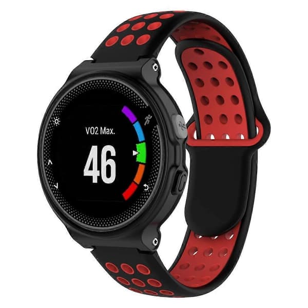 Silikonerem i dobbelt farve til Garmin Forerunner 220-lingling} Black Red
