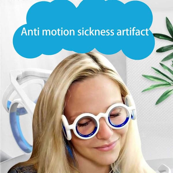 Anti-åksjukeglasögon, anti-svindelglasögon, flytande åksjukeglasögon, resor, vit white
