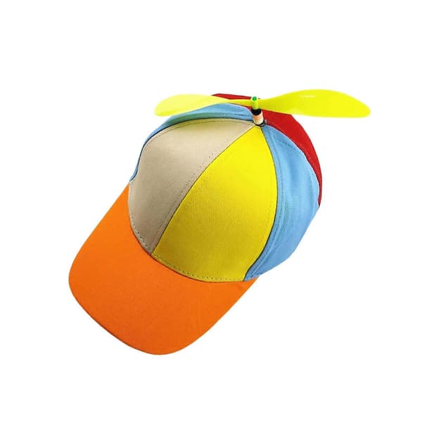 Propellerhatt för barn, Helikopterkepsar Färgglada, Unik presentidé, Nyhet-lingling} orange brim