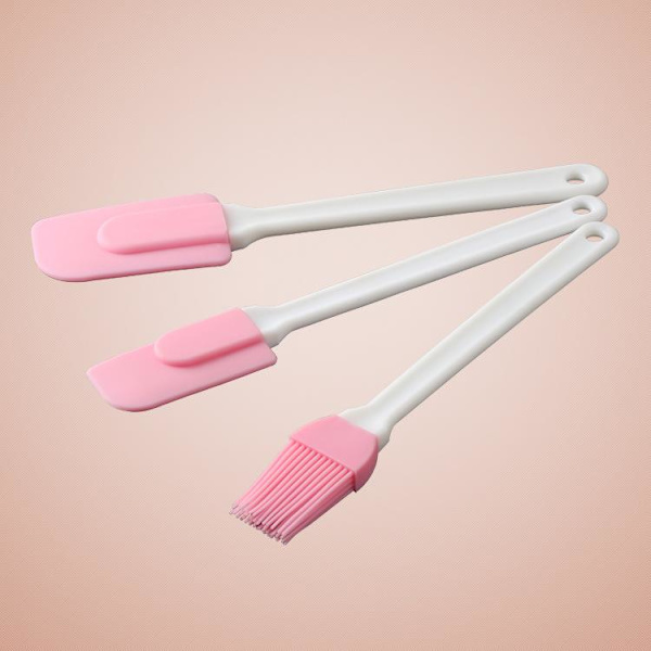 Spatel- og børstesæt - 3-delt sæt pink