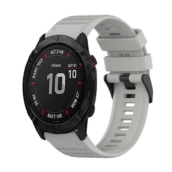 Silikoninen kellon ranneke Garmin Fenix 6X -linglingille} Grey