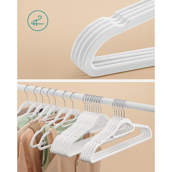 Sammet galgar med 360° roterande krokar - 50-pack