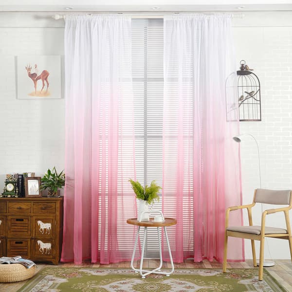 Gardiner med ombré-effekt för sovrum och balkong (rosa ombré) 0.6