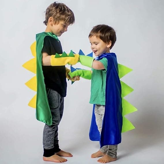 Halloweenkostyme med dinosaurkappe og hansker for gutter og jenter, småbarn i alderen 2-6 år Red