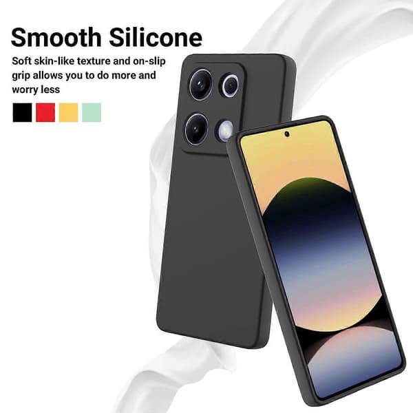 Kompatibel med Xiaomi Redmi Note 14S 4G Flytande Silikon Skal Telefon Baksida med Handrem - lingling} Multicolor Black