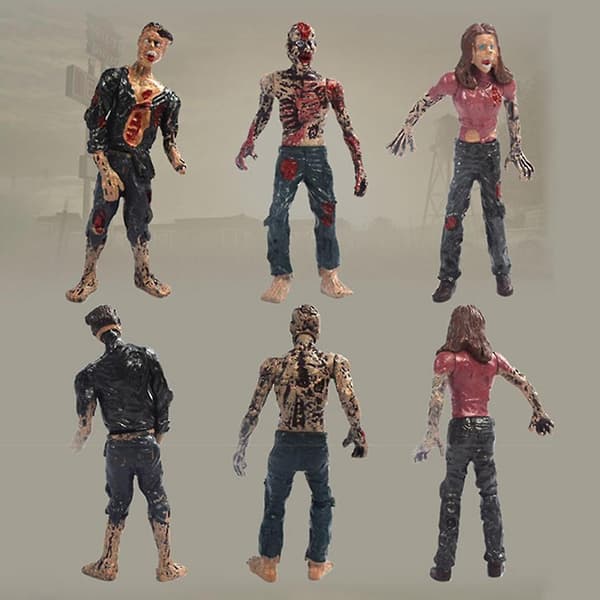 6 delar/set med 10 cm The Walking Dead zombie actionfigurleksaker för filmen