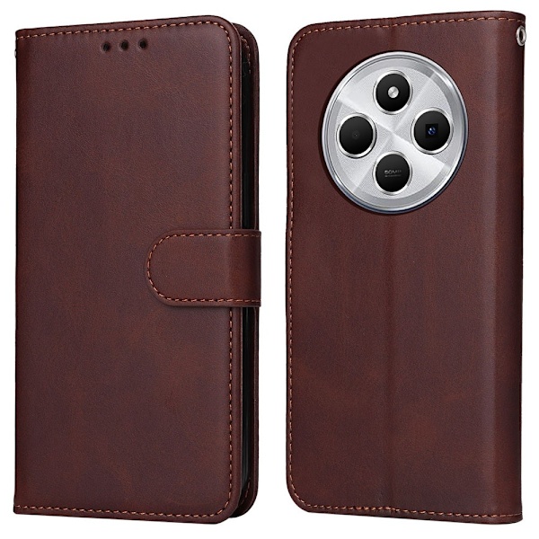 Hot 2025 Xiaomi Redmi 14C PU Læder Wallet Case - Flere Farver Brown Brun