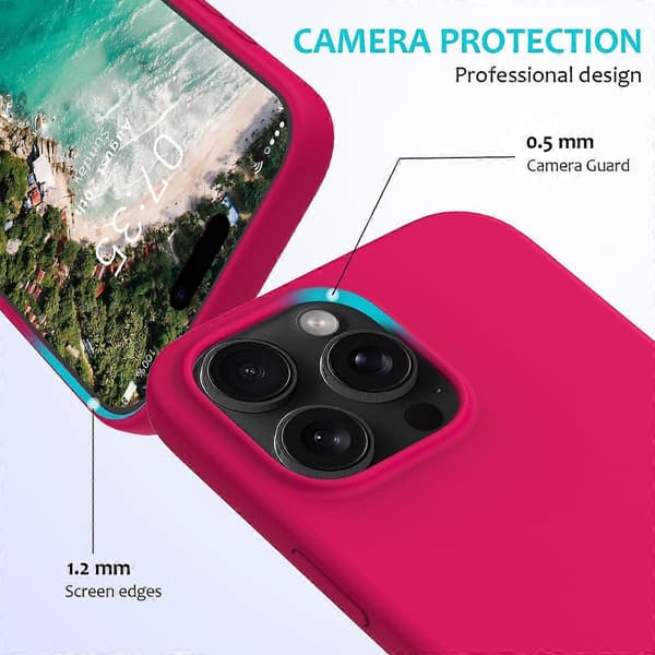 Kompatibel med iPhone 16 Pro Max Skal Anti-Fall Flytande Silikon Mjukt Foder q4d Baksida Telefonskal - Midnatt-lingling} Multicolor Rose