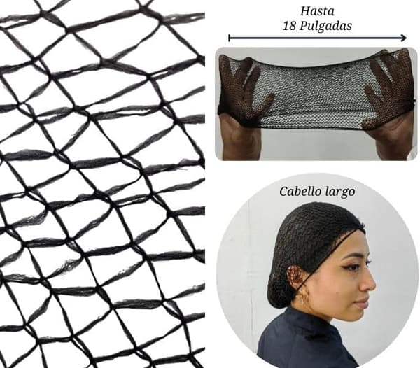 10-pack svarta kökshårnät. Osynligt elastiskt justerbart peruknät. Kraftigt hårskydd.