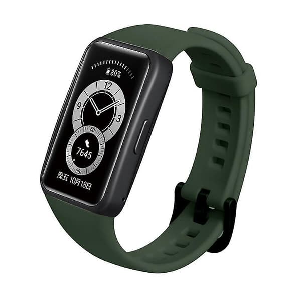 Bästsäljande Silikonarmband Kompatibelt med Huawei Band 6 Dark green