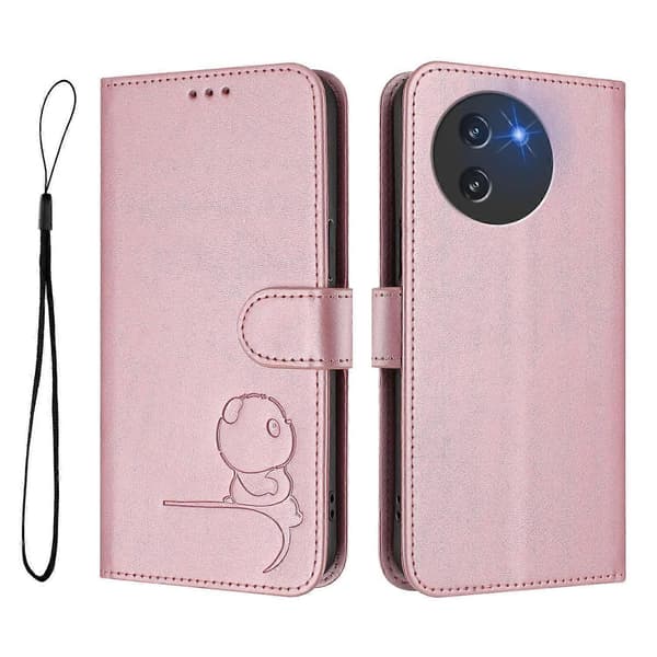 Panda RFID PU Telefonfodral Kompatibelt med Doogee Note 59 / Note 59 Pro-lingling} Pink
