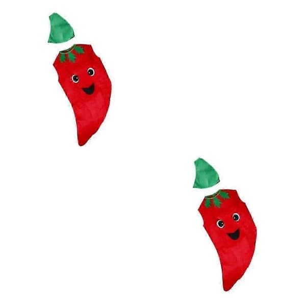 1/2/3 Barne Chilli Kostyme for Gutter og Jenter til Barnas Dag, Karneval, Frukt\"-lingling} 2PCS Kid Chilli