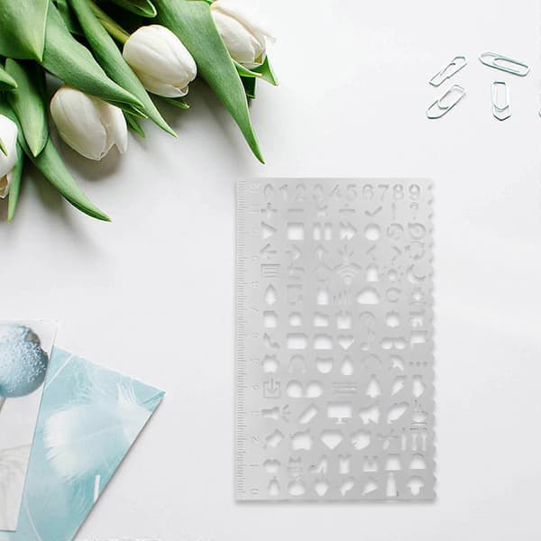 2x Tegneskabelon Tegnestencil Multipurpose Kontor Rustfrit Stål Party-lingling}