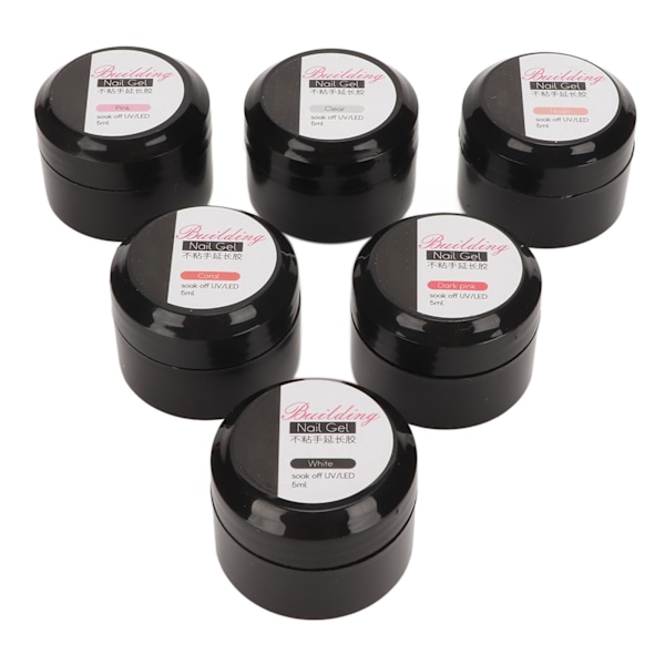 Heta 2025 6 st Nagel Förlängning Solid Gel Portabel Glansig Långvarig Bärbar Form Skulptur Solid Utskuren Gel colloidal