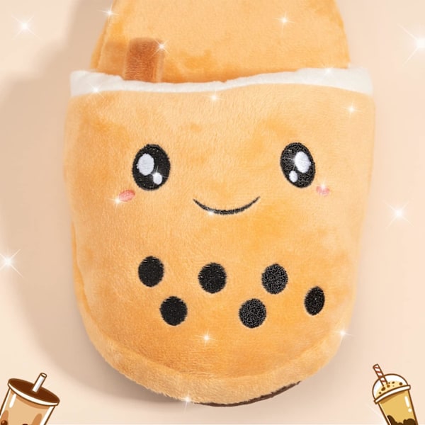 Tofflor | Söta Anime Kawaii Boba Tea Fuzzytofflor