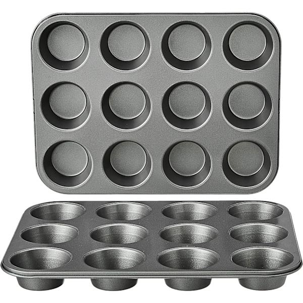 2 non-stick muffinforme i kulstofstål