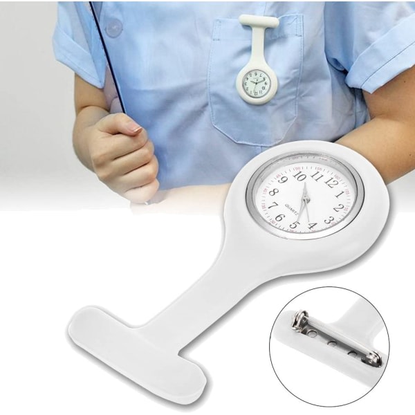 Watch , silikon med nål/klämma, Glow in Dark, Infection Control Design, Health Care Sjuksköterska Läkare Paramedic Medical Brosch Fob Watch…