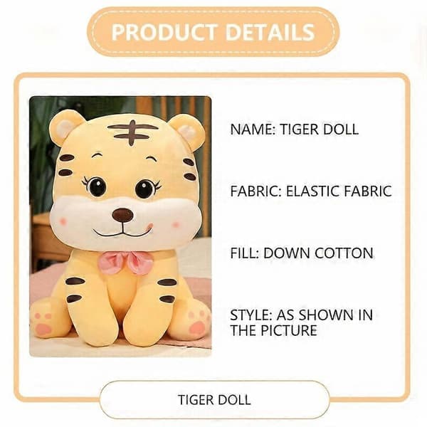 Tigerdocka Trasdocka Plyschleksak Tigerkudde Flickor Sovande Barndocka Extra Stor Söt Docka-lingling}