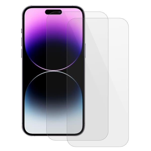 Kompatibel med iPhone 15 Pro skärmskydd, 0,2 mm härdat glas, 2-pack.
