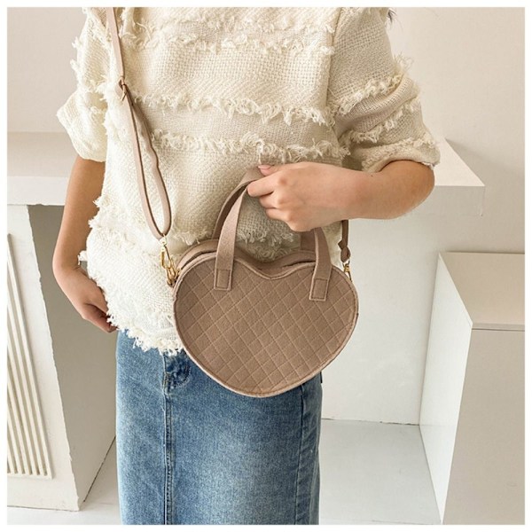 Dam Crossbody Väskor Enkel Axelväska Casual Kärlek Handväska Khaki