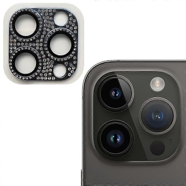 Kompatibel med iPhone 15 Pro Kameralinsskydd - lingling} Multicolor Black