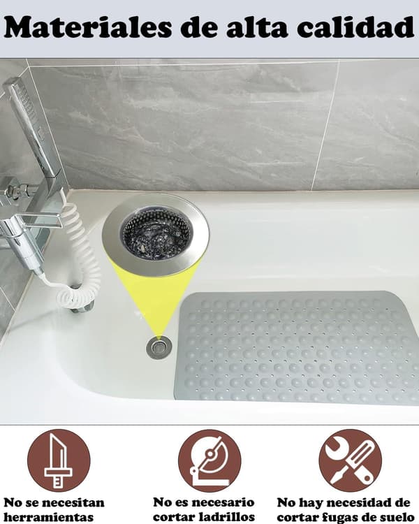 Badrumsvaskpropp, silgaller, 3 enheter, rostfri plast, 17x50mm