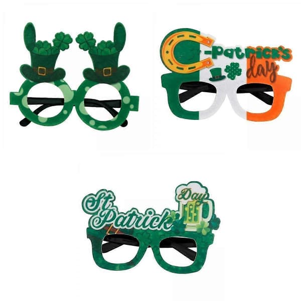 2 kpl Juhlalasit Ilman Linssejä Shamrock Silmälasit Pukeutumislasit-lingling} Hats