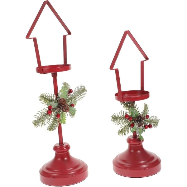 2 delar vintage julljusstake bröllopsdekor juldekor metalltrim Keramisk ljusstake bordsljusstake julbordsljusstake