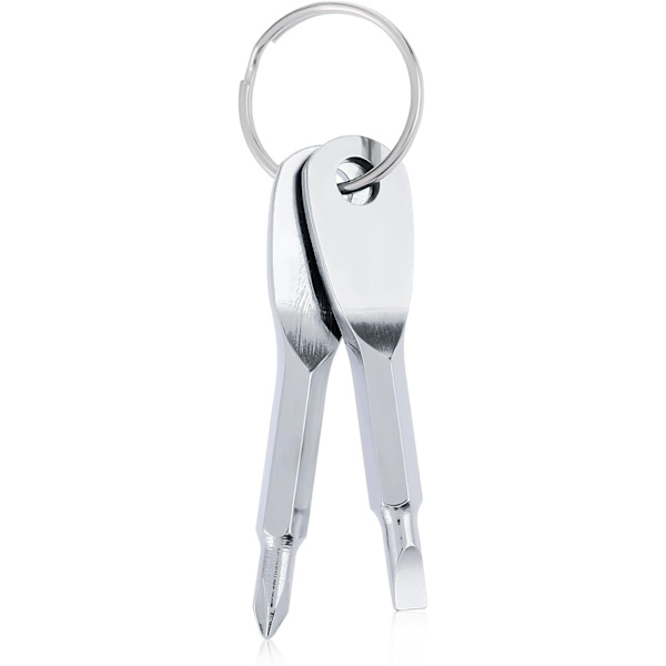 Mini Screwdriver Keychain, 2-Pack Portable Phillips and Flathead Screwdrivers