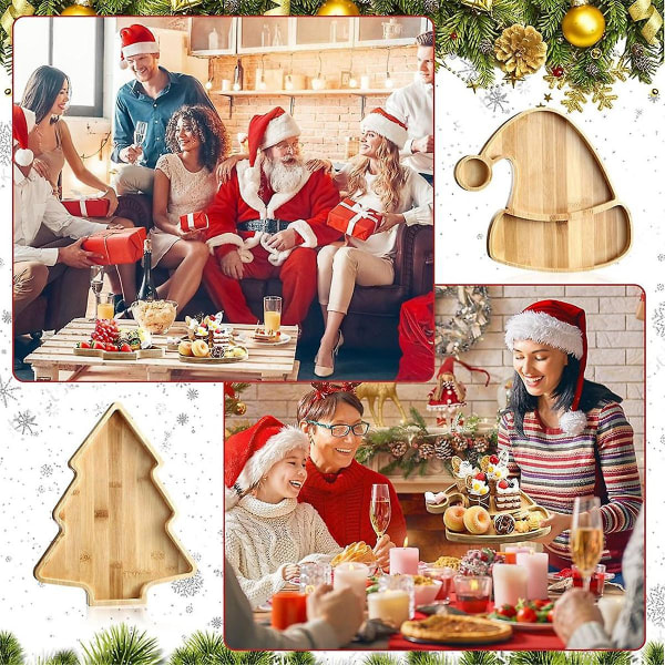 3 st julträ serveringsbricka trä tallrik bord serveringsfat för jul gör själv unik mat