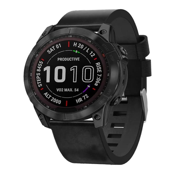 Lærreim for Garmin Fenix 7X-lingling} Black