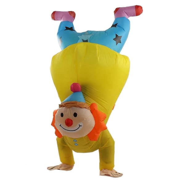 Oppblåsbart håndstående klovnekostyme for voksne Halloween opp ned klovn oppblåsbart kostyme-lingling