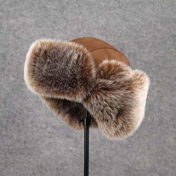 Vinter plys aviatorhue, unisex, varm sne hue med øreklapper brown