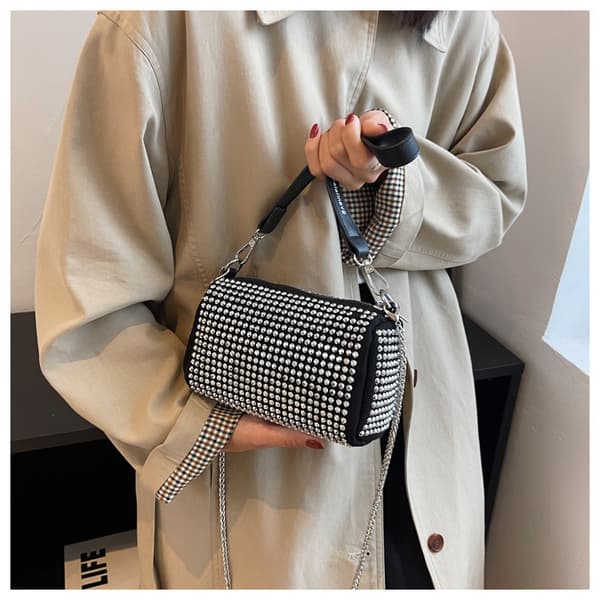 Teksturerede rhinstens tasker til kvinder, mode tasker, crossbody tasker, multifunktionelle kædetasker, skuldertasker og crossbody tasker