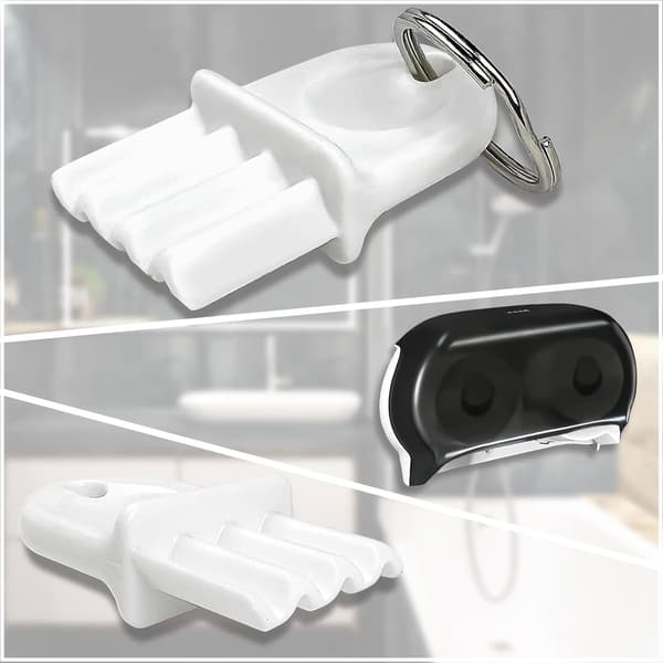5 stk. toiletpapirdispenser-nøgler, universalnøgle til papirhåndklædedispenser, erstatningsnøgle til toiletpapirdispenser i vaffelplast