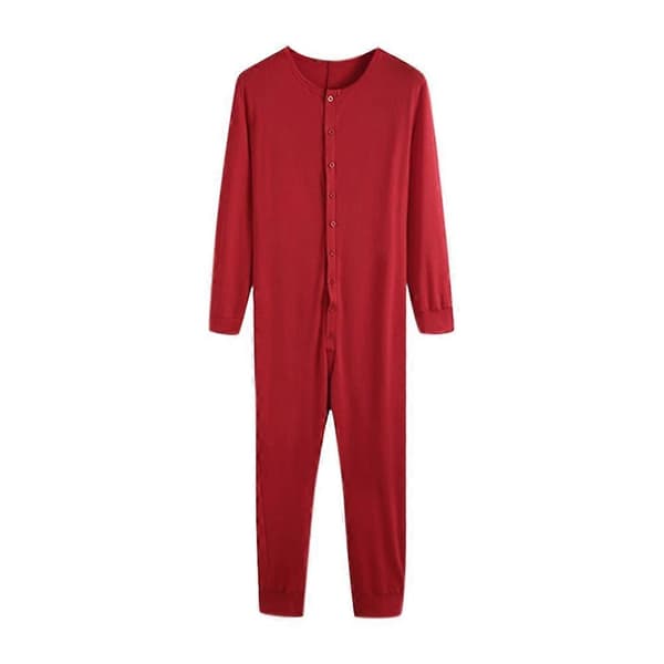 Herre Heldragt Lange Underbukser Nat Pyjamas-lingling} Red M