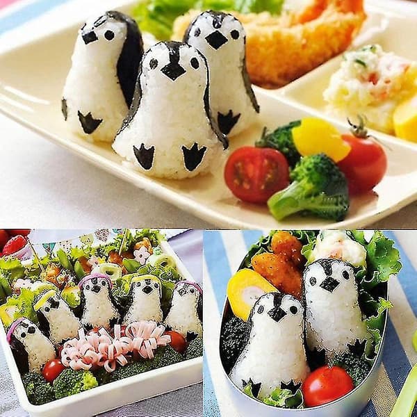 Sushi formar, smörgås risbollsformar, söt pingvin DIY bento kakor, köksredskap