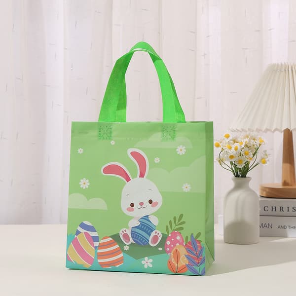 12 påskegaveposer med håndtak, Happy Easter kurvposer