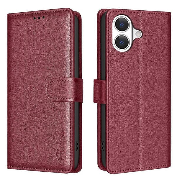 Litchi Tekstur RFID PU-deksel Kompatibelt med iPhone 17 Pro-lingling} Red iPhone 17