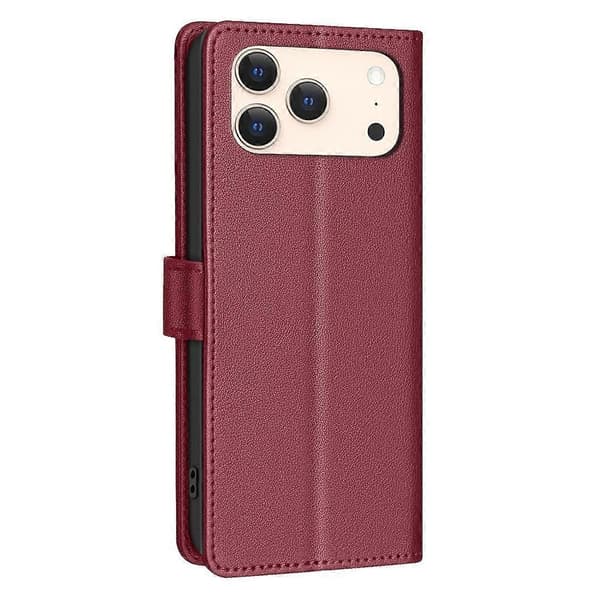 Litsi-kuvioitu RFID PU Cas-lingling} Red iPhone 17 Pro