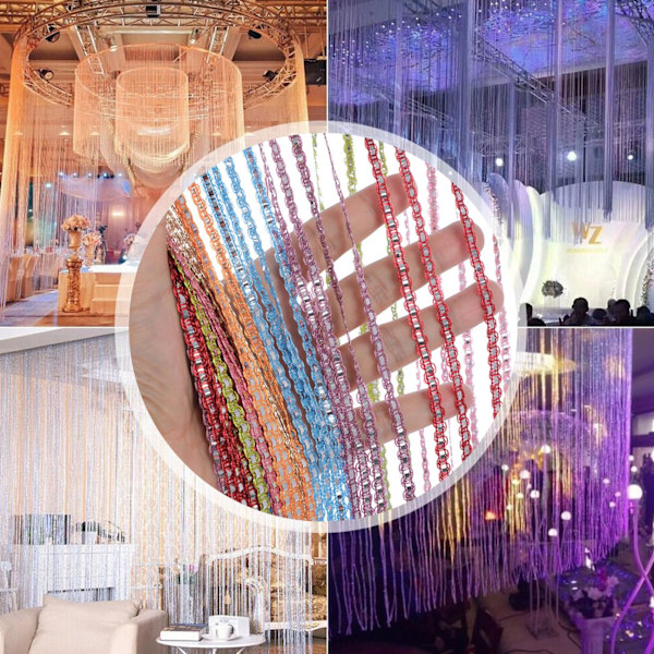 Pärlgardiner för Dörröppning, 100x200cm Pärlgardiner Kristallpärlor Gardin Glitter Pärlgardin Dörröppning Sovrum Sekretessdekor (Regnbåge) rainbow