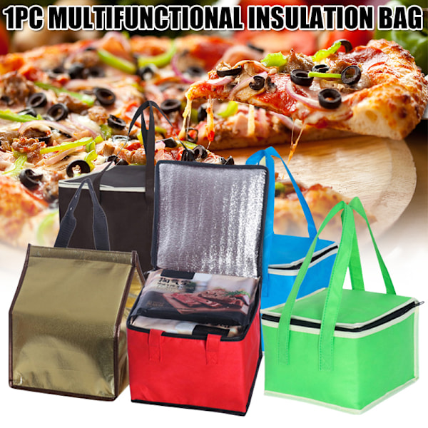 Påskrabatt! Högkvalitativ pizzaväska, isolerad matförvaring, takeaway, färskhållande aluminiumfolie isoleringsväska, röd röd Red 12 Inches 40*40*24